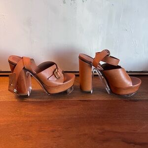Chloe Tan Platform Sandals